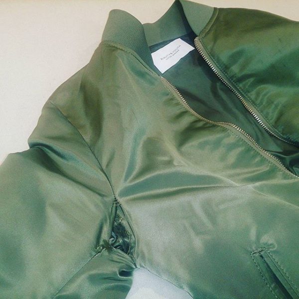 3300 Ma1タイプのジャケットの修理をします 洋服のリフォームthread名古屋市中区栄